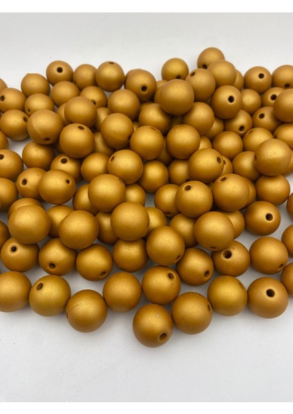 18MM Mat Metalık Gold / Altın Sarısı Renk Boncuk,takı, Çanta Boncuğu (100GR ~28 Adet Boncuk) modelleri