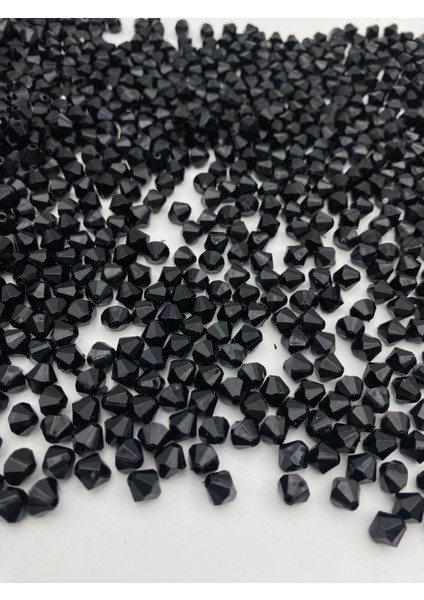 50GR 8mm Siyah Renk Piramit Model Akrilik Boncuk,takı,çanta Yapım Boncuğu (50GR,~250 Adet) fiyatları