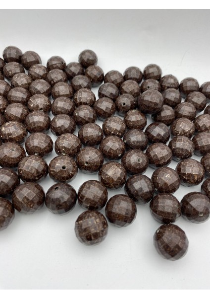 20MM Mat Kahverengi Dünya Model Boncuk, Hobi, Çanta Yapım Boncuğu (~20 Adet )