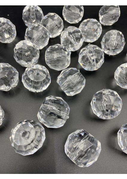 4 Adet Kesik Dünya Model 30MM Elmas Kesimli Akrilik Boncuk Avize Taşı, Abajur Boncuğu