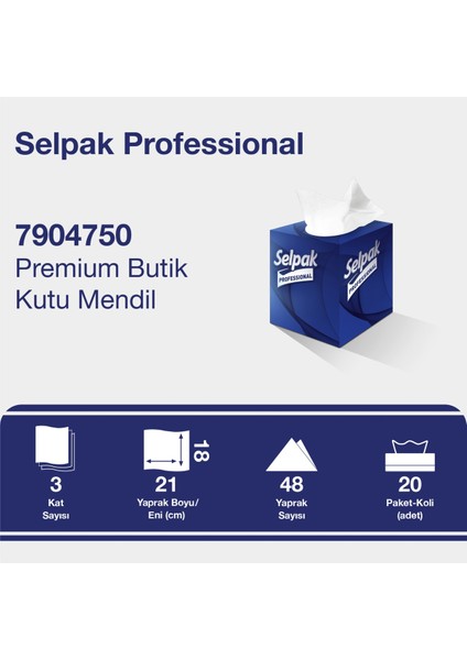 Selpak Butik Kutu Mendil 18 x 21 cm 48 Yaprak X 20 Adet (1 Koli)