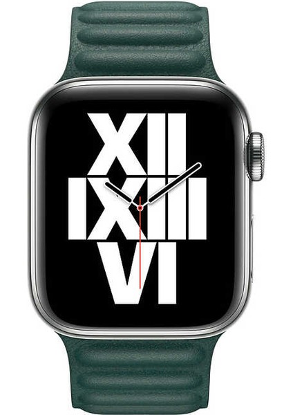 ​​​watch Ultra 49MM Kordon Uyumlu Krd-34 Deri Strap Kayış - Koyu Yeşil