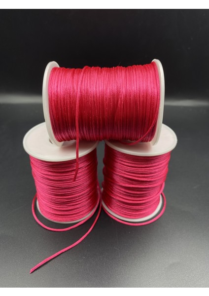 Floş Ip, 100 Metre (Bobin) Fuşya Renk Floş Ip, 1mm Floş Ip / Sıçan Kuyruğu Takı Bileklik Ipi fiyatları