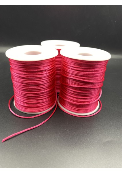 Floş Ip, 100 Metre (Bobin) Fuşya Renk Floş Ip, 1mm Floş Ip / Sıçan Kuyruğu Takı Bileklik Ipi modelleri