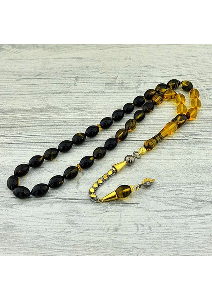 925 Ayar Altın Kaplama Püsküllü Ateş Kehribar Tesbih fiyatları