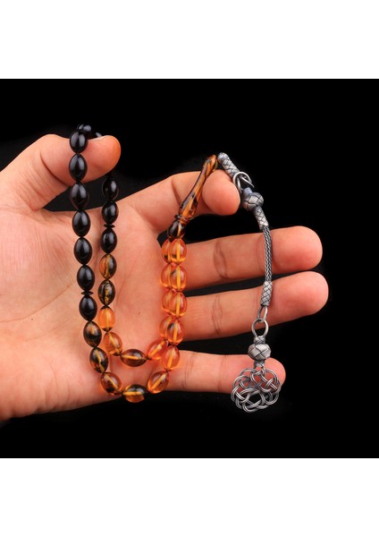 1000 Ayar Kazaz Püsküllü Sarı Siyah Ateş Kehribar Tesbih fiyatları