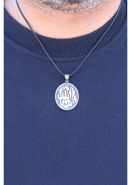 Maşallah Yazılı 925 Ayar Gümüş Erkek Kolye 201023590