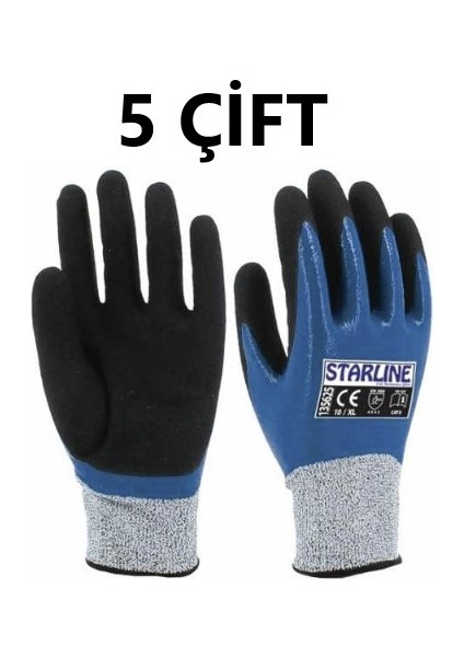 5 Çift Kesilmez Eldiven E-135625 Nitril Köpük Starline 4X43C 10 Numara