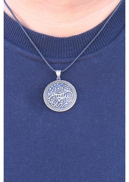 Besmele-I Şerif Yazılı 925 Ayar Gümüş Erkek Kolye 201023597