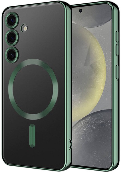 Galaxy S24 Plus Kılıf Kamera Korumalı Magsafe Wireless Şarj Özellikli Demre Kapak-Siyah indirimleri