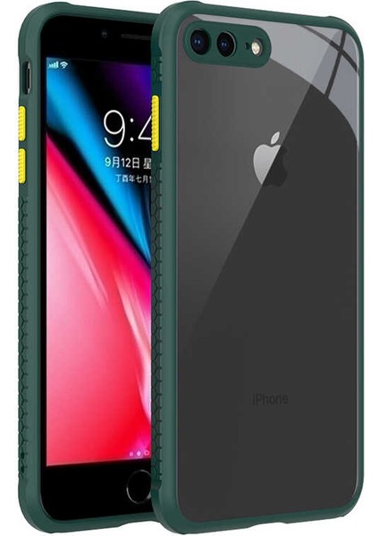Heptek İletişim Apple iPhone 8 Plus Kılıf ​​Kaff Kapak-Koyu Yeşil