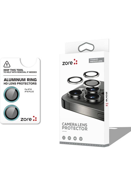 Apple iPhone 16 Cl-12 Premium Safir Parmak Izi Bırakmayan Anti-Reflective Kamera Lens Koruyucu-