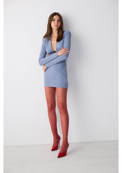 Puantiye Desenli Külotlu Çorap Fashion Stil