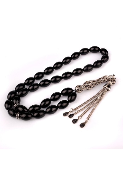 925 Ayar Gümüş Zirkon Taşlı Püsküllü Ateş Kehribar Tesbih fırsatları