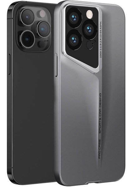 Apple iPhone 15 Pro Kılıf Ultra Ince Kamera Korumalı Sert Rubber Procase Kapak-Titanyum-Gri