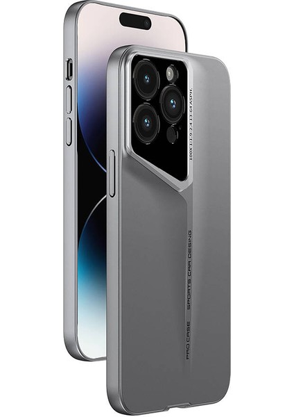 Apple iPhone 15 Pro Kılıf Ultra Ince Kamera Korumalı Sert Rubber Procase Kapak-Titanyum-Gri