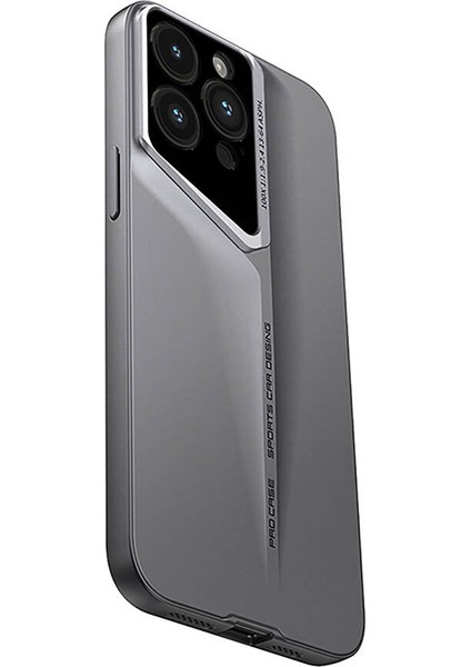 Apple iPhone 15 Pro Kılıf Ultra Ince Kamera Korumalı Sert Rubber Procase Kapak-Titanyum-Gri