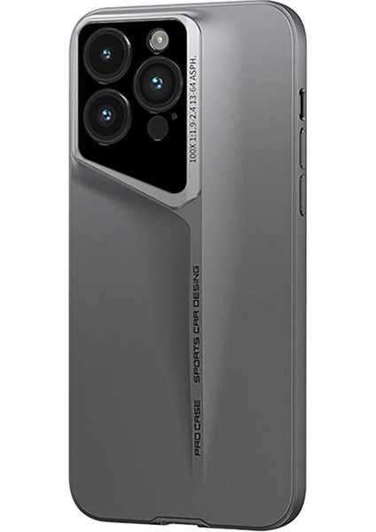 Apple iPhone 15 Pro Kılıf Ultra Ince Kamera Korumalı Sert Rubber Procase Kapak-Titanyum-Gri