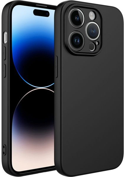 Apple iPhone 14 Pro Max Uyumlu Kamera Korumalı Mara Laaakan Kapak-Siyah