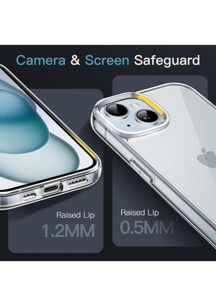 Iphone 15 Uyumlu Şeffaf Kamera Korumalı Kılıf