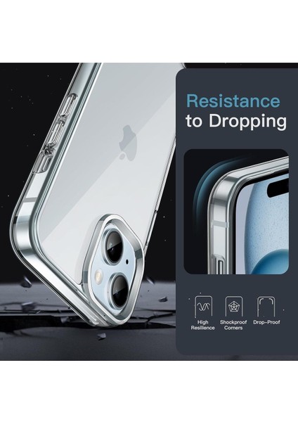 Iphone 15 Uyumlu Şeffaf Kamera Korumalı Kılıf