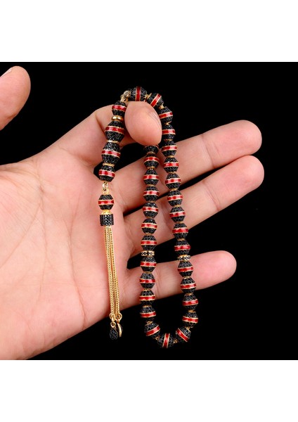 Altın Kaplamalı Kırmızı Mineli 925 Ayar Gümüş Tesbih modelleri