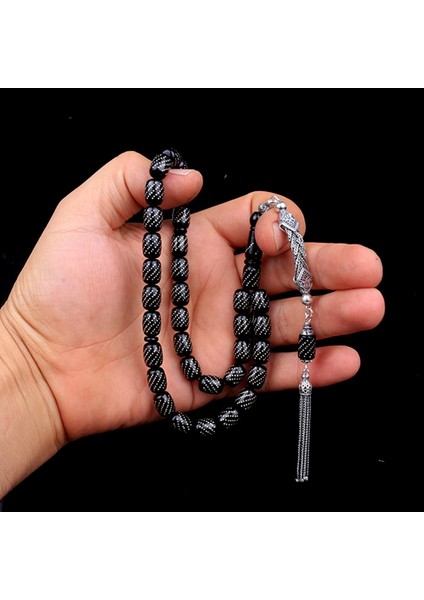 Gümüş Püsküllü Gümüş Işleme Kapsül Ateş Kehribar Tesbih modelleri