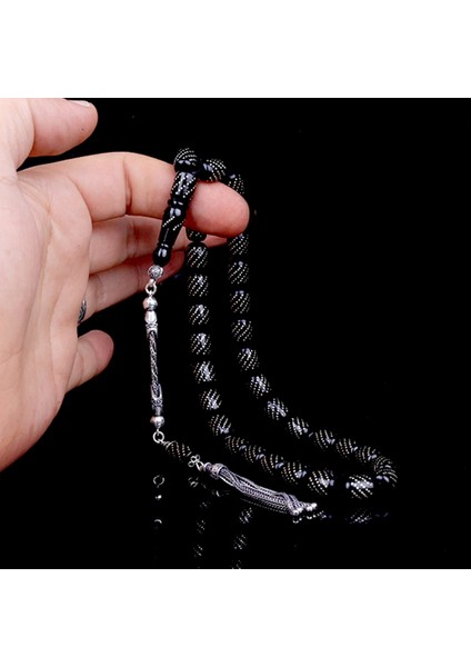 Gümüş Püsküllü Gümüş Işleme Kapsül Ateş Kehribar Tesbih fırsatları