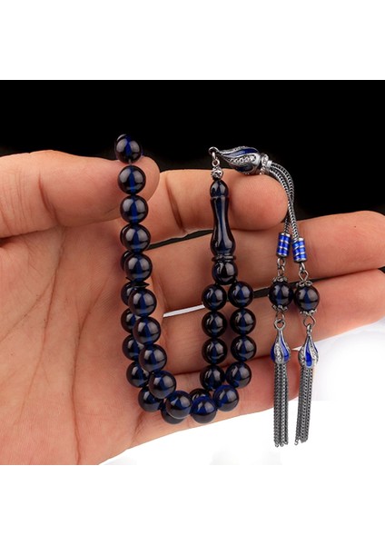 Gümüş Mine Püsküllü Mavi Renk Ateş Kehribar Tesbih fırsatları