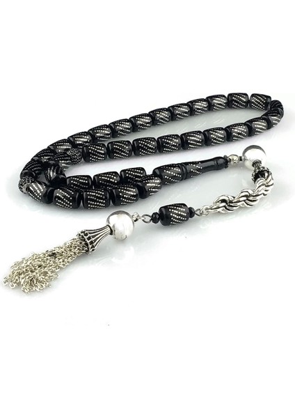 Gümüş Püsküllü Gümüş Işleme Kapsül Ateş Kehribar Tesbih fırsatları