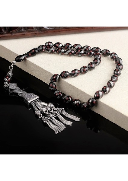 Gümüş ve Mine Işleme Gümüş Püsküllü Erzurum Oltu Tesbih