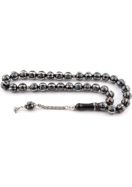 Firuze Işlemeli Özel Çalışma Oltu Tesbih