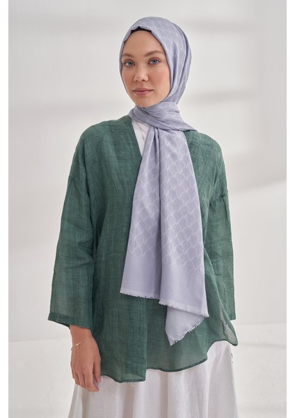 Zincir Desenli Cotton Monogram Şal - Gri fiyatları