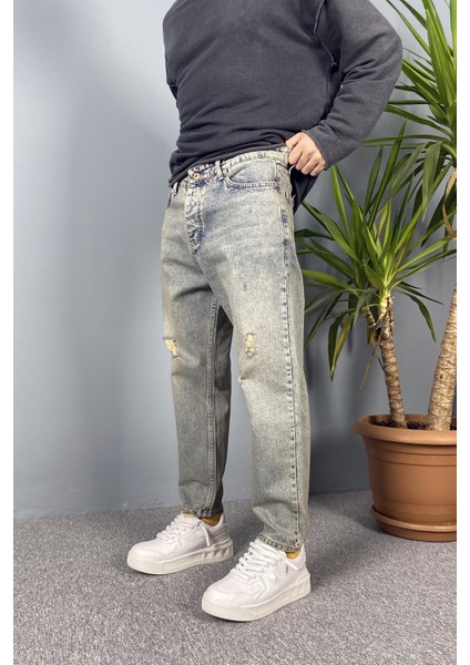 Eskitme Yırtıklı Taşlanmış Mavi Kot Pantolon fiyatları