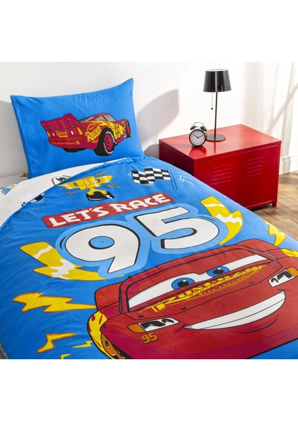 Lisanslı Disney Cars Let's Race Tek Kişilik Pamuklu Nevresim Takımı