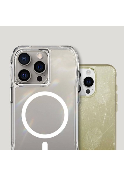 Apple iPhone 15 Pro Max Kapak Magsafe Şarj Sgs Military Sertifikalı Şeffaf Redclick Incek Kapak modelleri
