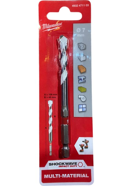 Hex Beton Matkap Ucu 7 x 45MM 4932471103 fiyatları