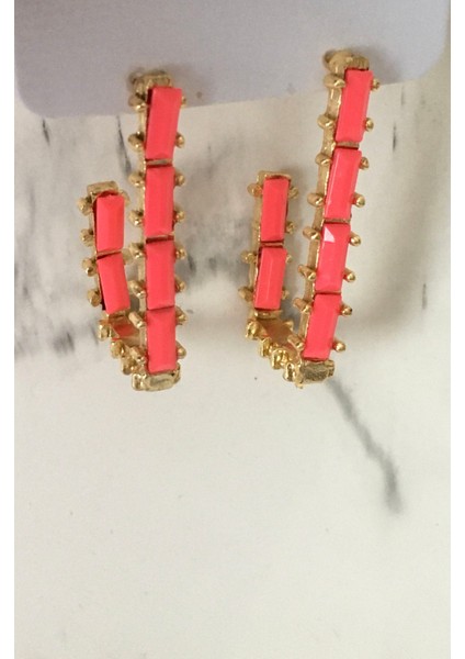 Pembe Gold J Model Küpe