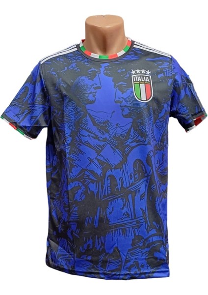 Italya Mavi Rönesans Forma Tasarım T-Shirt