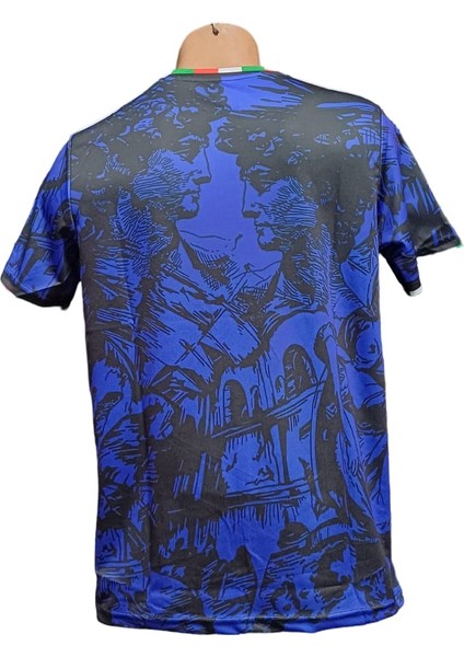 Italya Mavi Rönesans Forma Tasarım T-Shirt