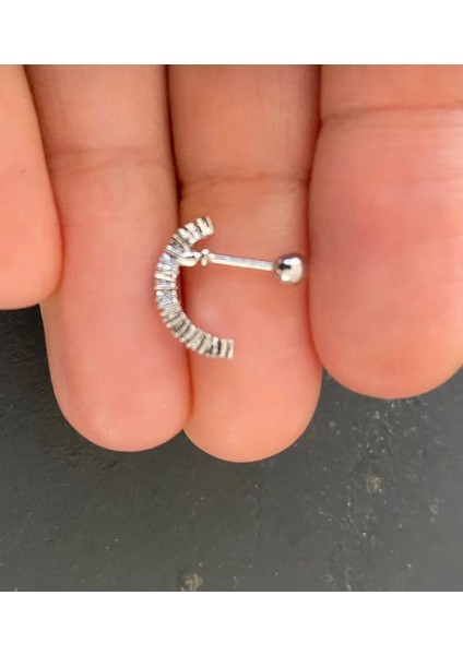 Taşlı Yarım Halka Şeklinde Çelik Piercing Tragus Helix fiyatları