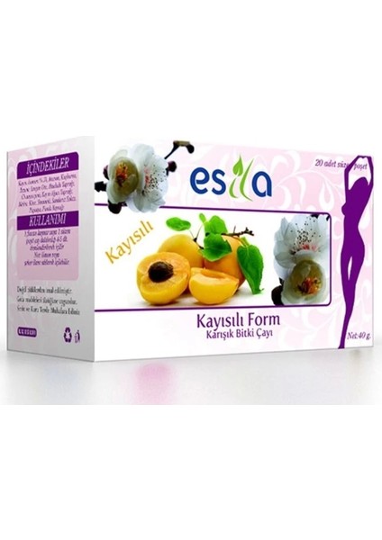 Kayısılı Form Karışık Süzen Poşet Çay 20 x 2 gr