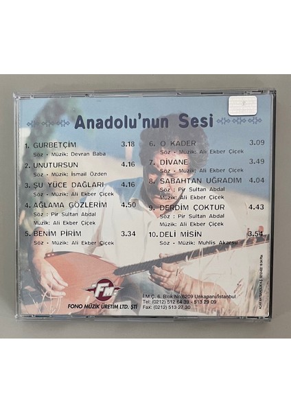 Ali Ekber Çiçek Anadolu'nun Sesi CD (Orjinal Dönem Baskı Cd) fiyatları