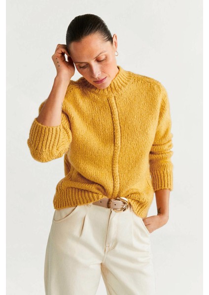 Kadın Yarım Balıkçı Örgü Triko Kazak