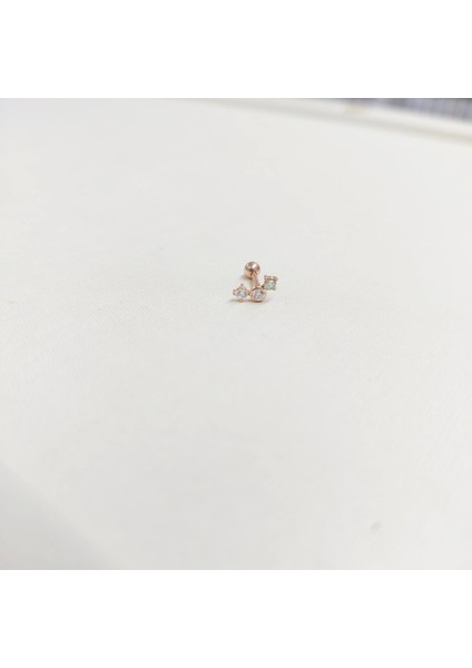 925 Ayar Taşlı Minimal Tragus Piercing modelleri