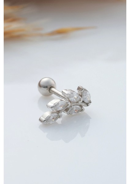 925 Ayar Markiz Taşlı Minimal Tragus Piercing