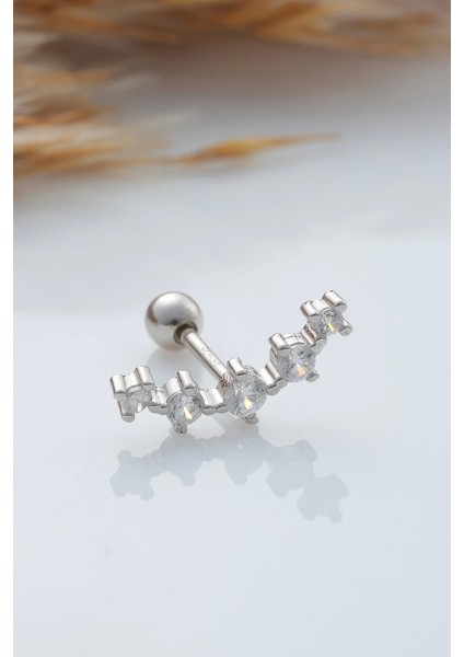 925 Ayar Taşlı Minimal Tragus Piercing
