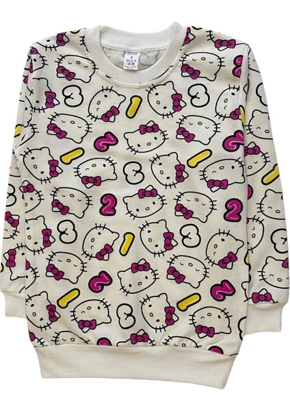 Kız Çocuk Iki Iplik Pamuklu Şardonlu Beyaz Hello Kitty Desenli Uzun Kollu Kışlık Pijama Takımı fiyatları