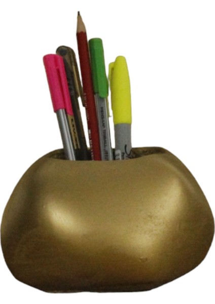 Kalemlik Altın Eskitme Renk Masa Kalemliği Organizer Kalemlik Model 22