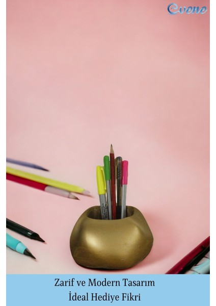 Kalemlik Altın Eskitme Renk Masa Kalemliği Organizer Kalemlik Model 22 fırsatları